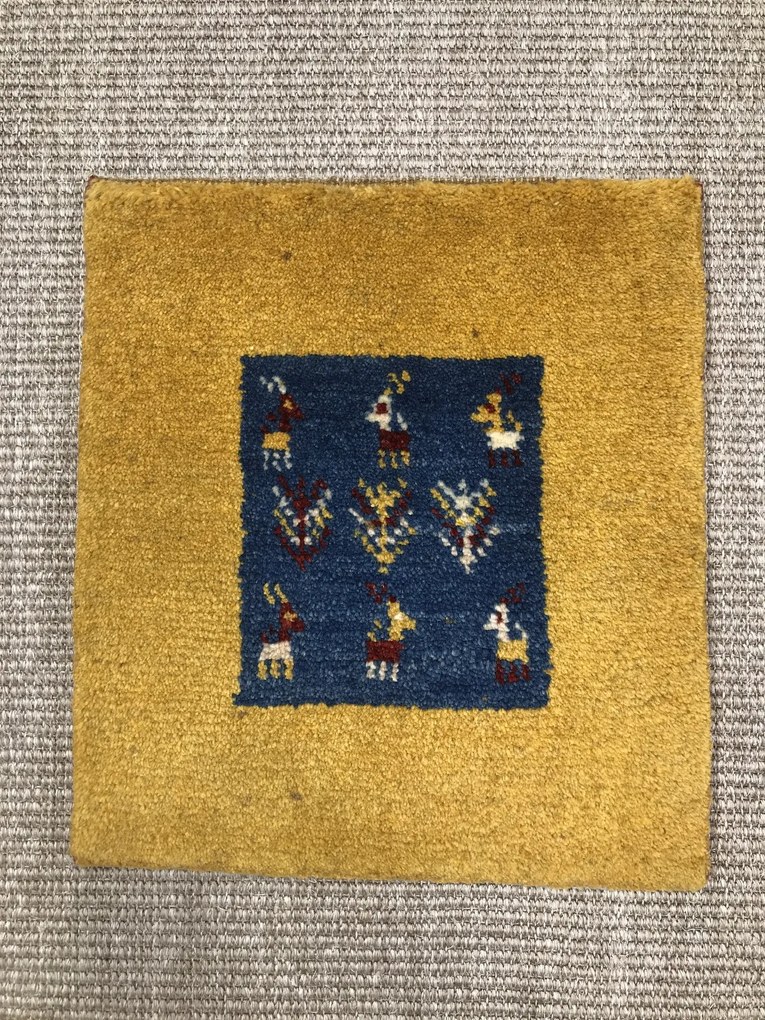 Gabbeh Tappeto persiano 40x40 Giallo (Iran) Annodato A Mano