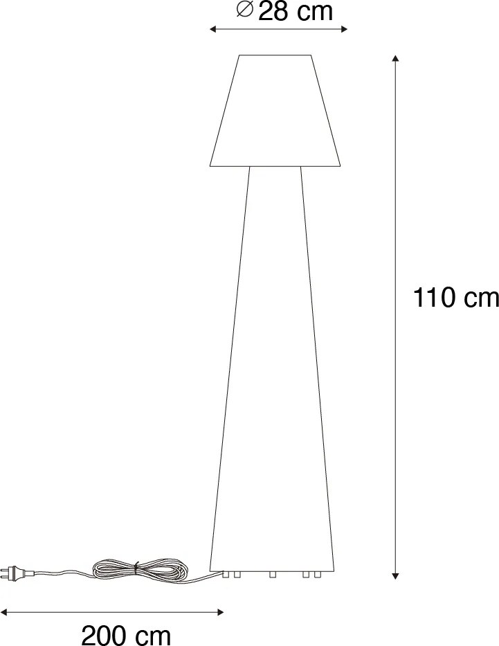 Lampada da terra per esterni intelligente bianca con LED A60 IP44 - Katrijn