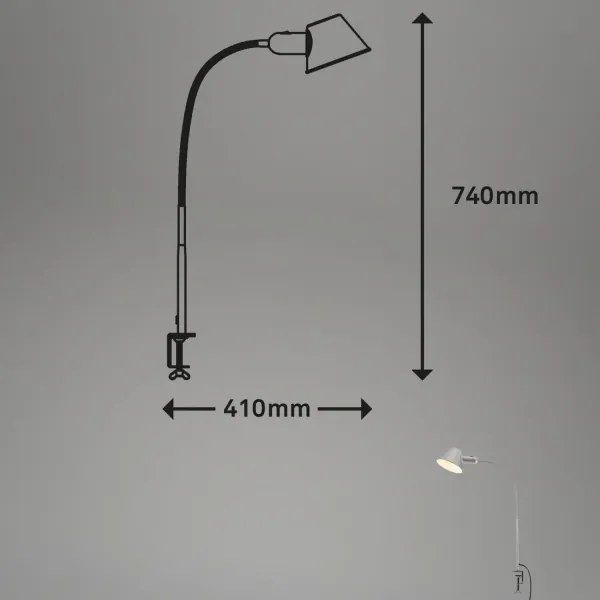 Brilo - Flessibile lampada da tavolo con clip 1xE27/10W/230V argento