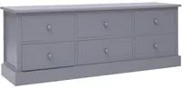 Mobile Porta TV Grigio 108x30x40 cm Legno Massello di Paulownia 338526