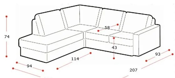 Divano angolare beige (angolo sinistro) Diva - Scandic