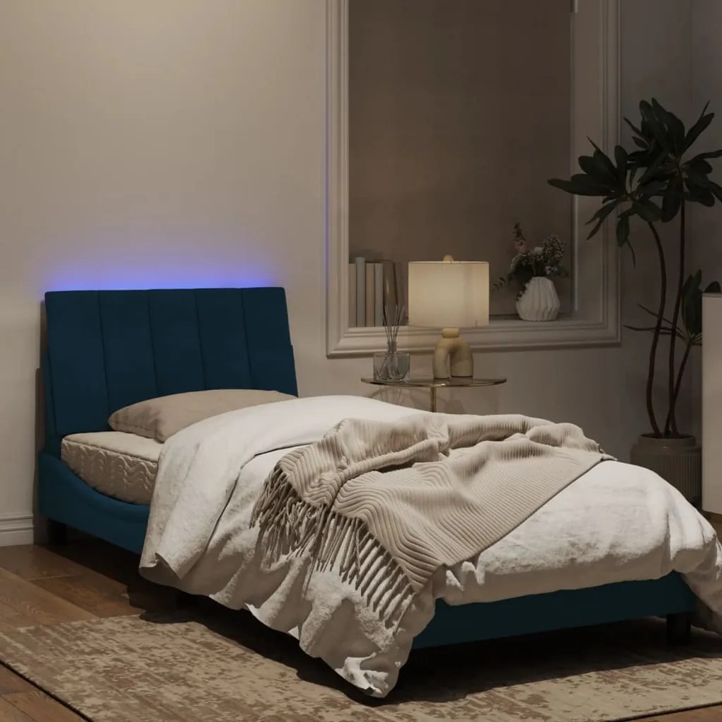 Giroletto con luci led blu 90x200 cm in velluto