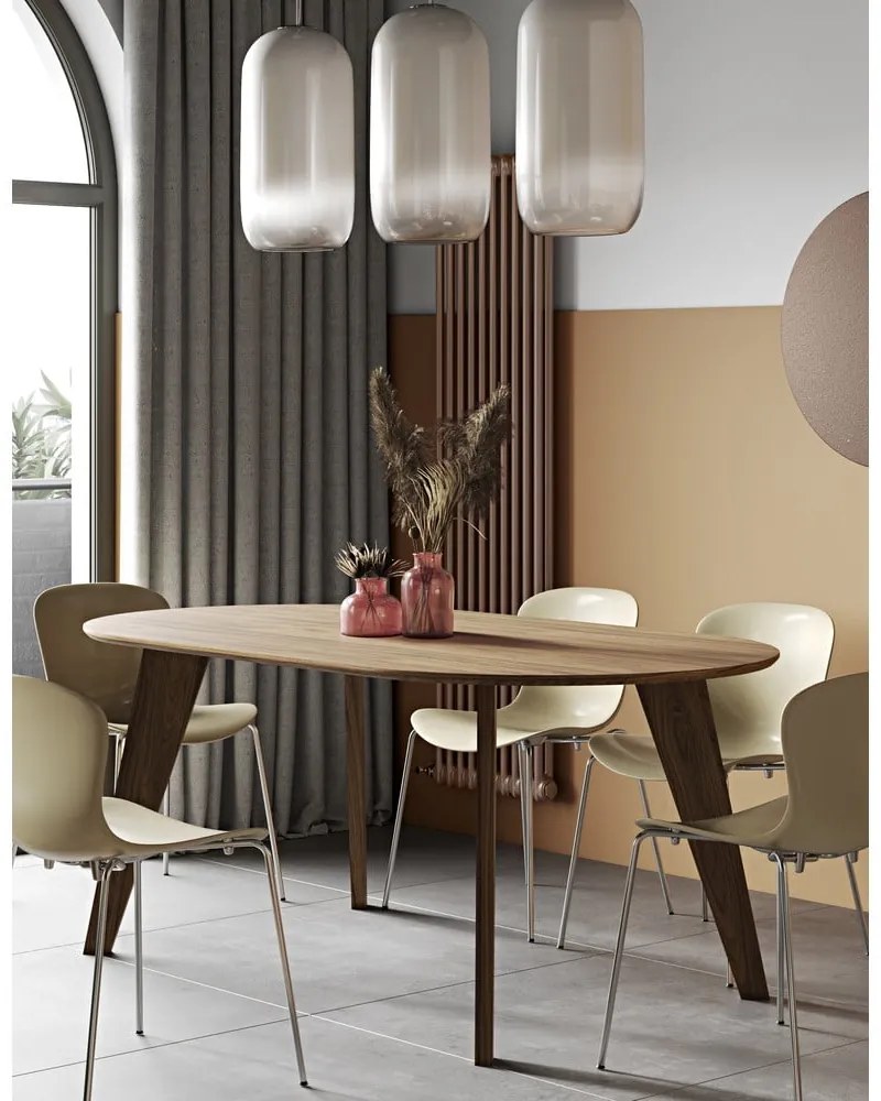 Tavolo da pranzo con piano in legno di noce di colore naturale 100x180 cm Lago - TemaHome