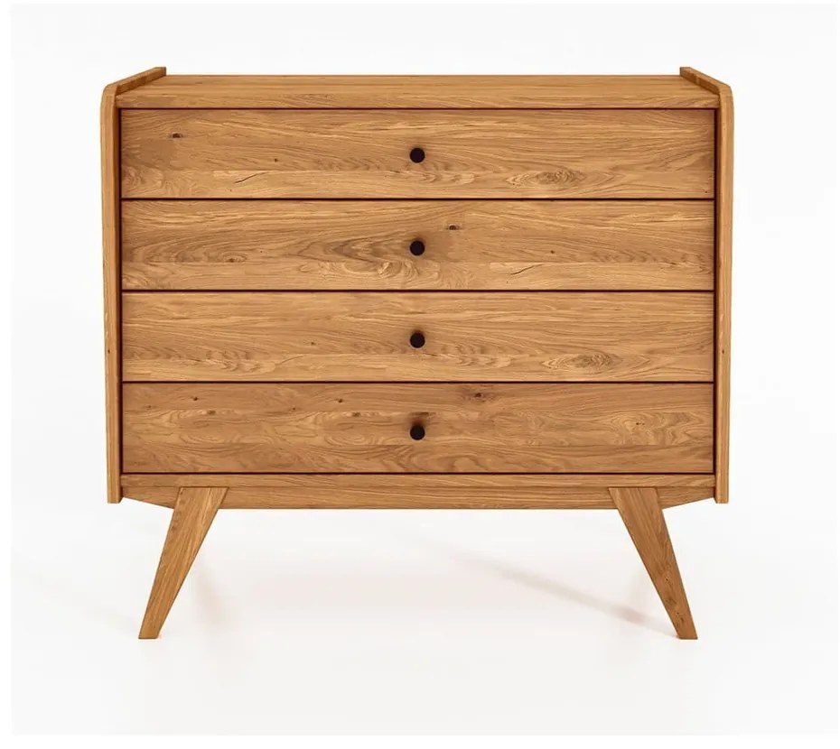 Cassettiera bassa in legno di quercia 100x90 cm Retro - The Beds
