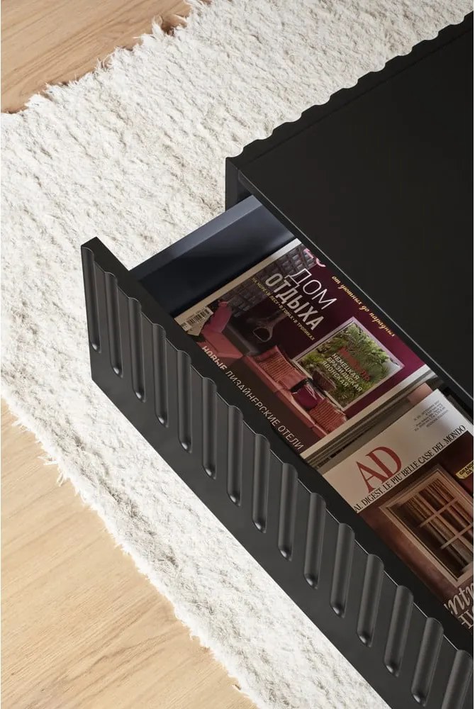 Tavolino nero con 2 cassetti Doric - Teulat