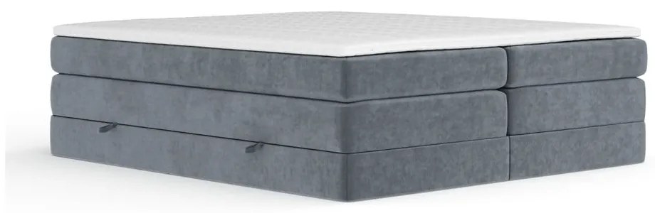 Letto boxspring grigio scuro con contenitore/senza testiera 140x200 cm Juniper – Maison de Rêve