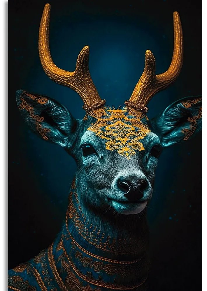 Stampa su tela – Cervo blu-oro