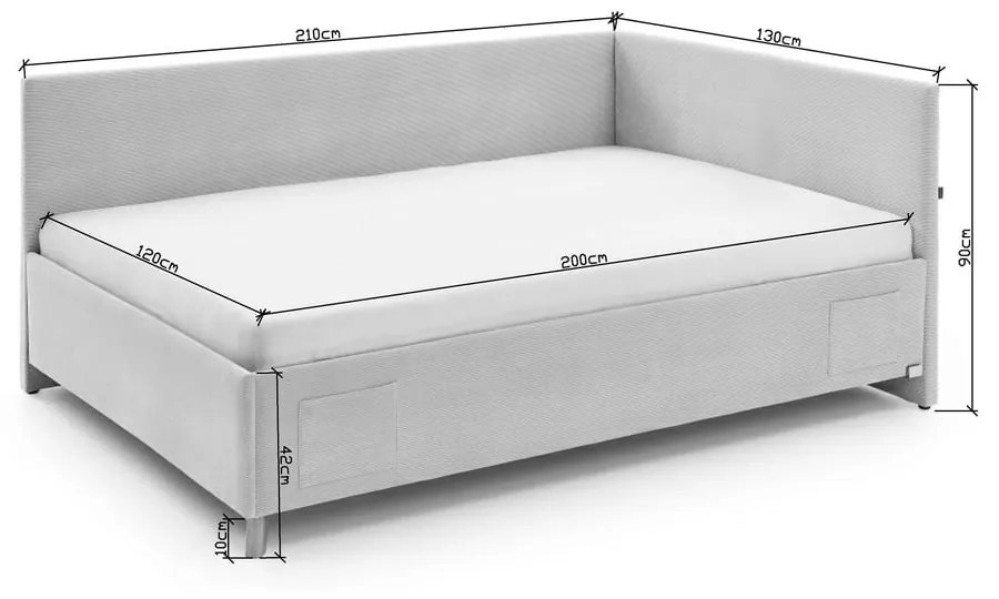 Letto per bambini beige 120x200 cm Cool - Meise Möbel