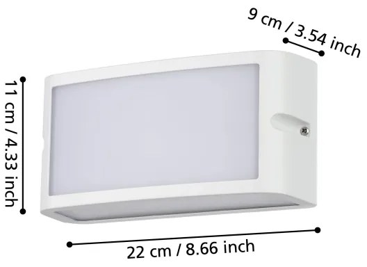 Eglo 900807 - Applique a LED da esterno CAMARDA LED/10,5W/230V bianco IP54