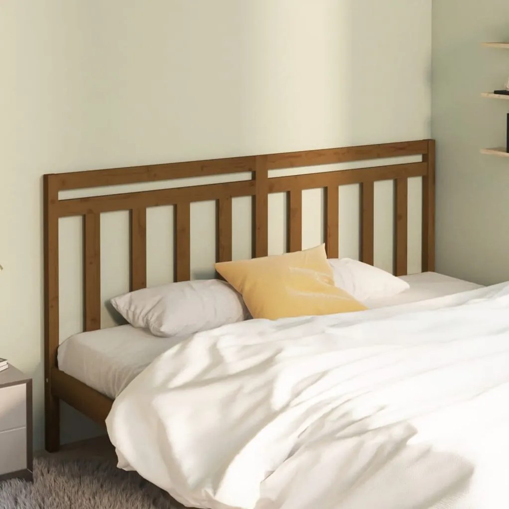Testiera Per Letto Ambra 206x4x100 Cm İn Legno Massello Di Pino /