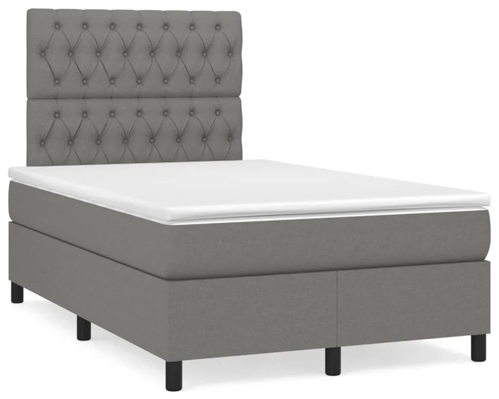 Giroletto A Molle Con Materasso Grigio Scuro 120x190cm Tessuto /