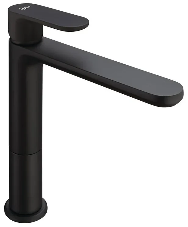 Rubinetto per lavabo a canna media PLANO nero verniciato opaco HUBER H 22.1 cm