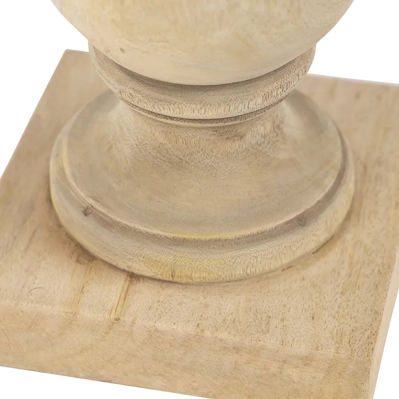Lampada da tavolo rustica senza paralume legno naturale - Catnip