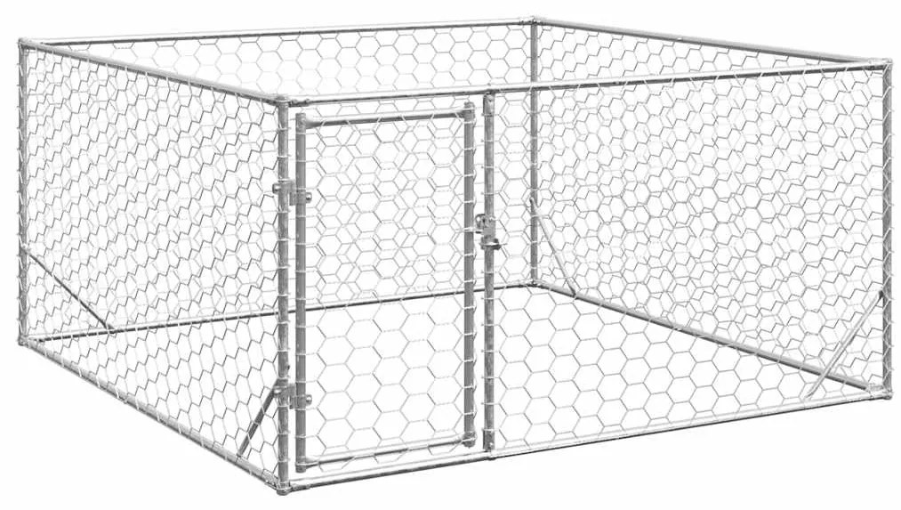 Cuccia Per Cani Da Esterno Con Porta 2x2x1 M Acciaio Zincato /