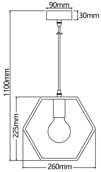 Aigostar - Lampada a sospensione in legno su cavo 1xE27/60W/230V pino