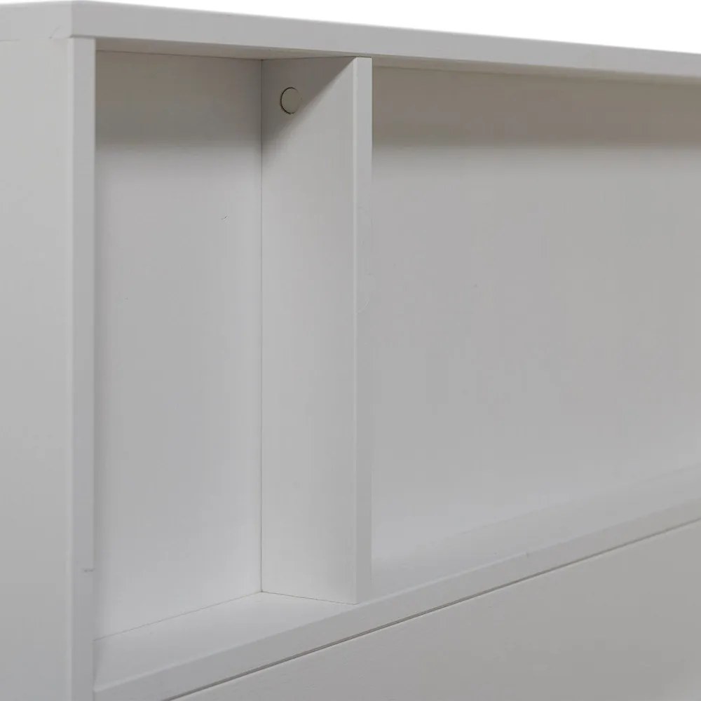 Letto singolo bianco in pino massiccio rete non inclusa 90x200 cm Carter – WOOOD