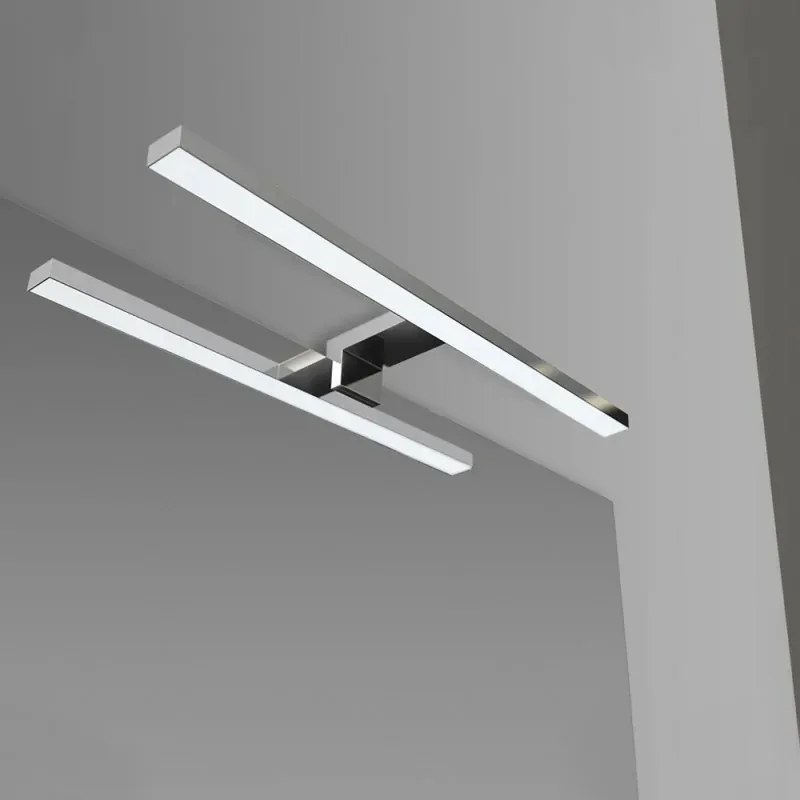Specchio bagno 100x60 a filo reversibile con lampada naturale 50 cm