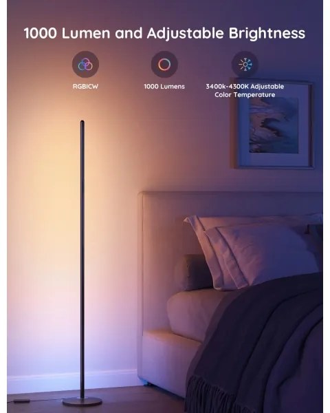 Govee - Lampada da terra dimmerabile LED RGBW LITE MATTER LED/24W/230V Wi-Fi