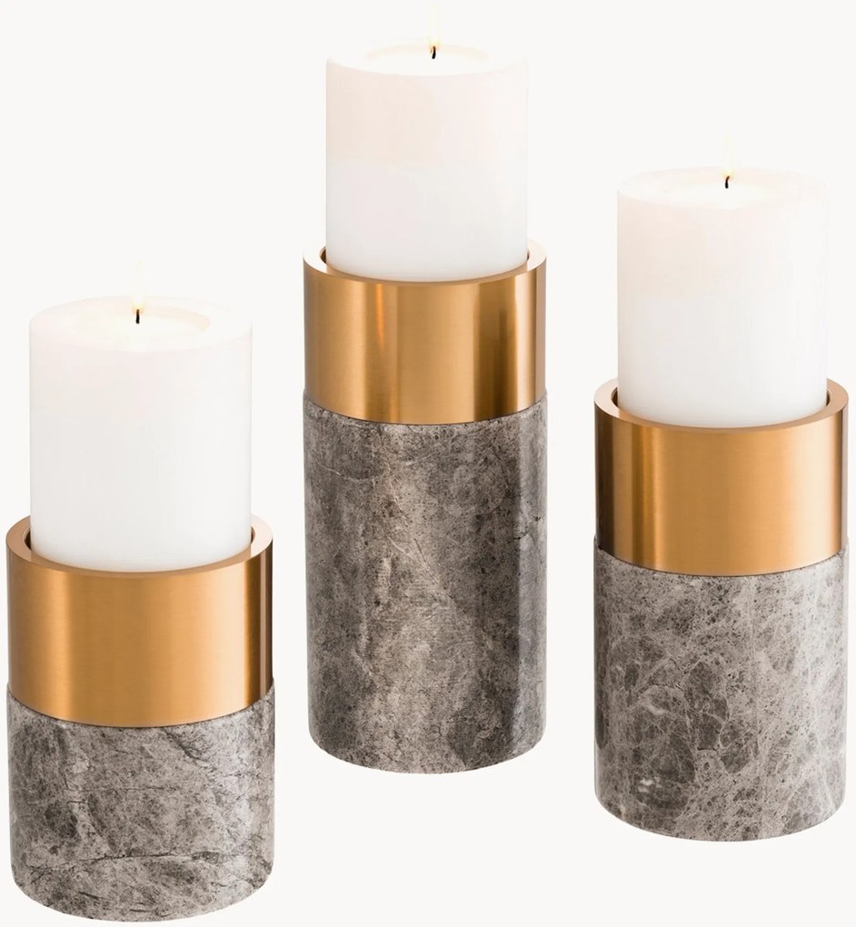Set di 3 candelabri in marmo Sierra