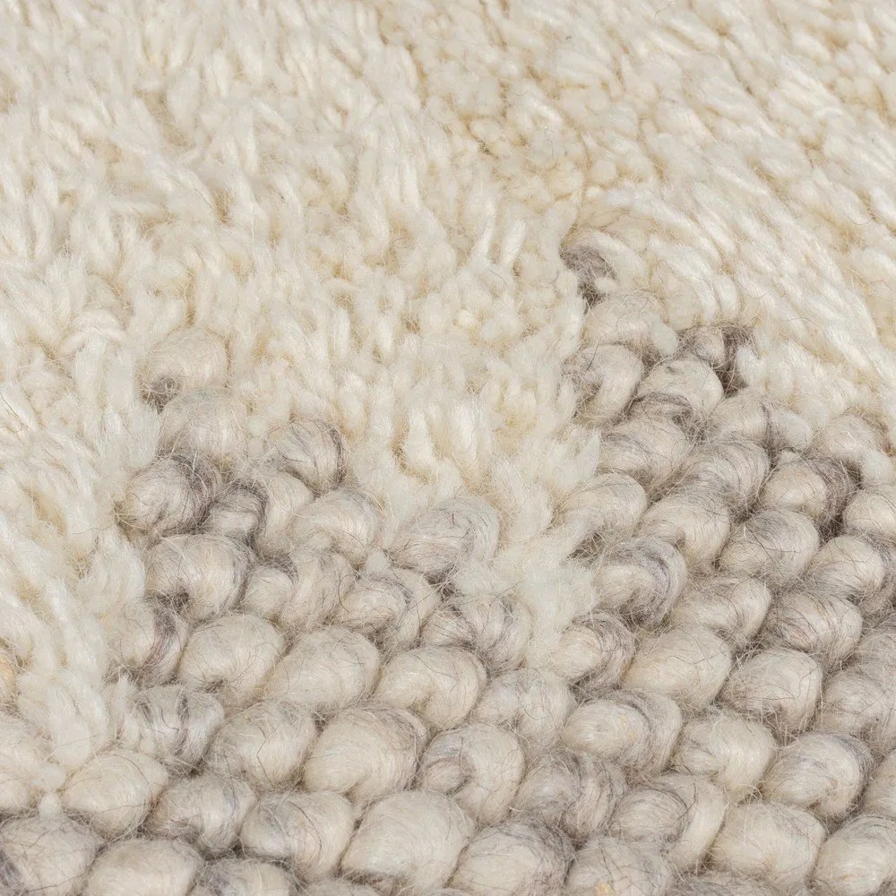 Tappeto crema tessuto a mano con lana 160x230 cm Minerals Border - Flair Rugs