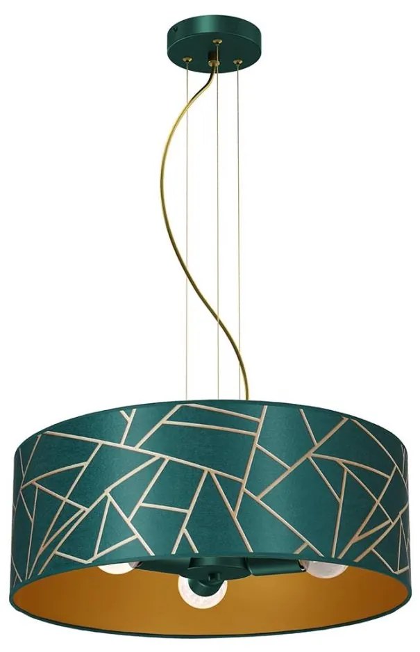 Lampadario su corda ZIGGY 3xE27/60W/230V verde/oro