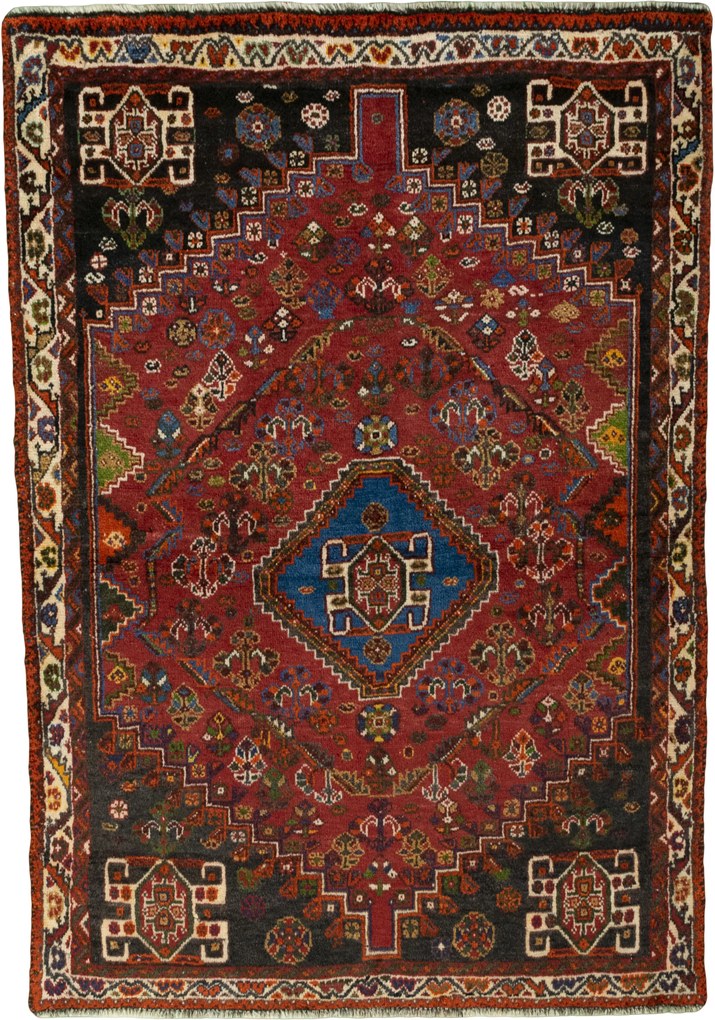 Shiraz Tappeto persiano 160x110 Rosso (Iran) Annodato A Mano
