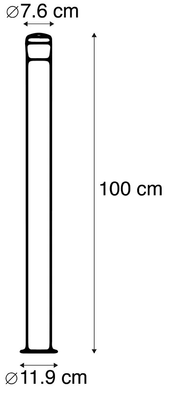 Lampada da esterno moderna nera 100 cm IP44 con LED - Roxy