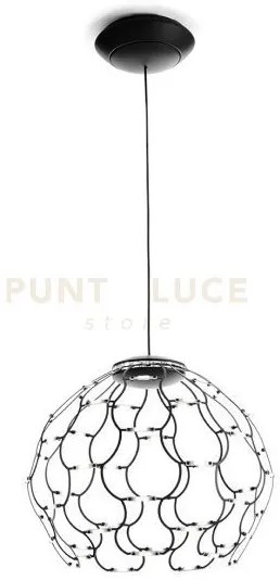 Lamoi lampadario a sospensione piccola nera d.40cm 3000k 6076lm 49w