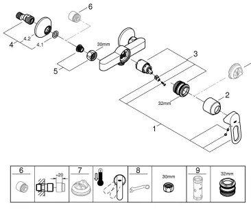 GROHE 23634000 - BAULOOP DN 15 Miscelatore doccia, cromo lucido