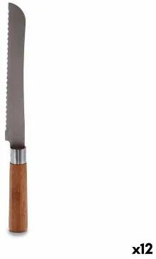Coltello Seghettato 2,8 x 2,5 x 32 cm Acciaio inossidabile Bambù (12 Unità)