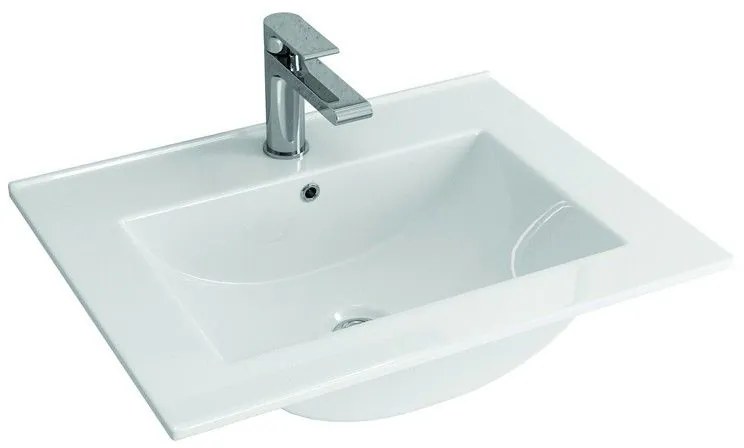 Kamalu - lavabo incasso 60 cm per mobili in ceramica bianca | litos-k7060