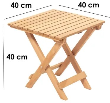Tavolino da giardino 40x40 cm in faggio