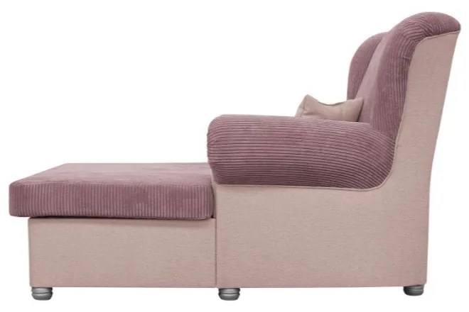 Chaise longue rosa con rivestimento in velluto a coste Lord – Ropez
