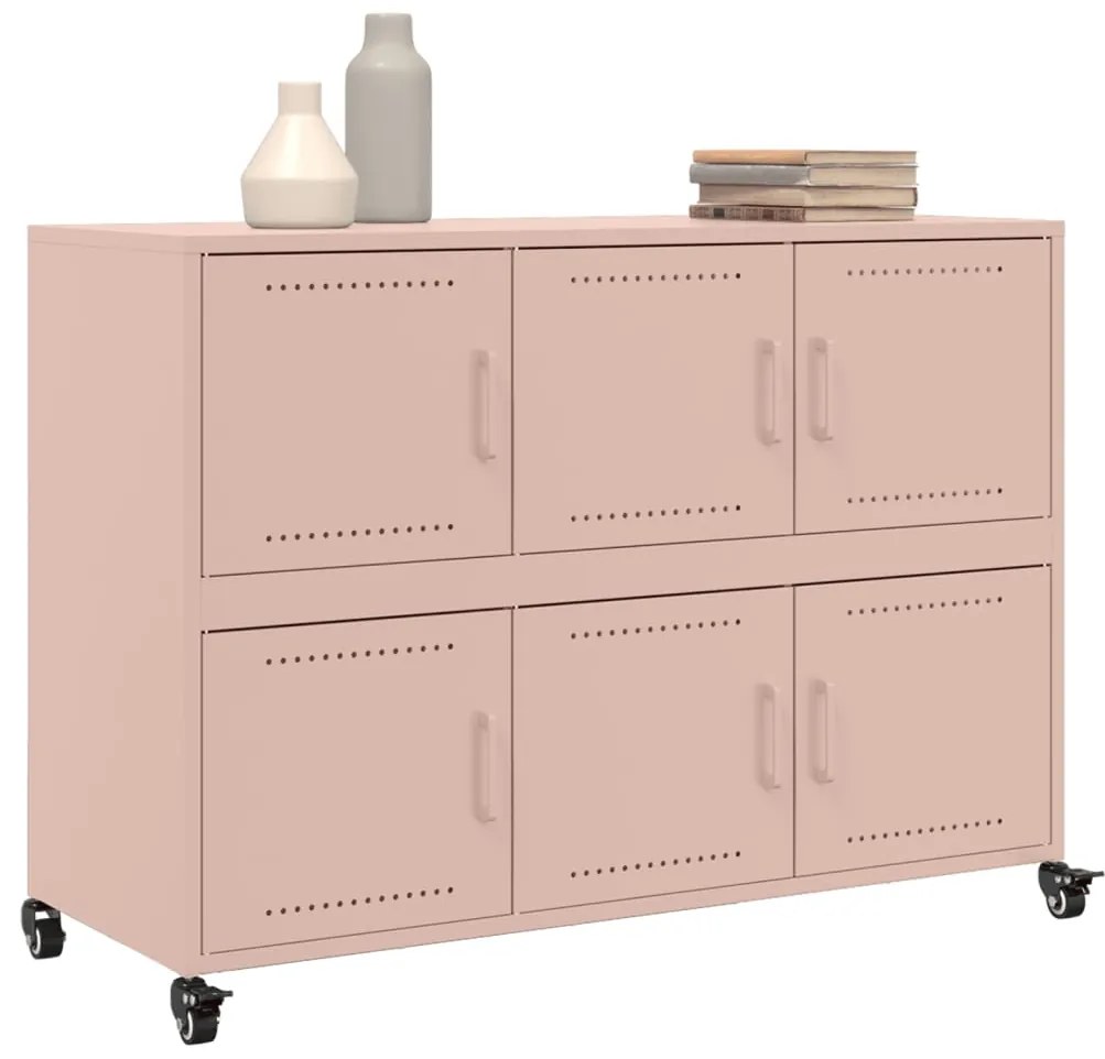 Credenza rosa 100,5x39x72 cm in acciaio laminato a freddo