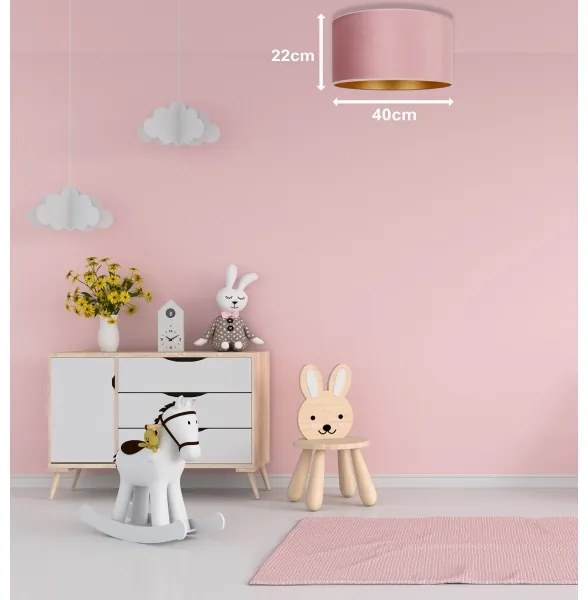 Duolla - Plafoniera ROLLER 1xE27/15W/230V diametro 40 cm rosa/oro