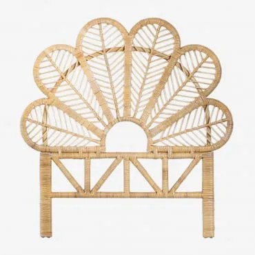 Testiera Per Letto Singolo In Rattan Caipola Marrone Naturale & 90 Cm - Sklum
