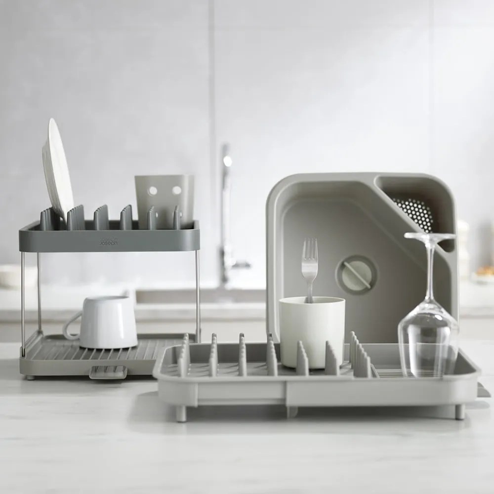 Scolapiatti regolabile grigio in plastica 34x37 cm Duo - Joseph Joseph