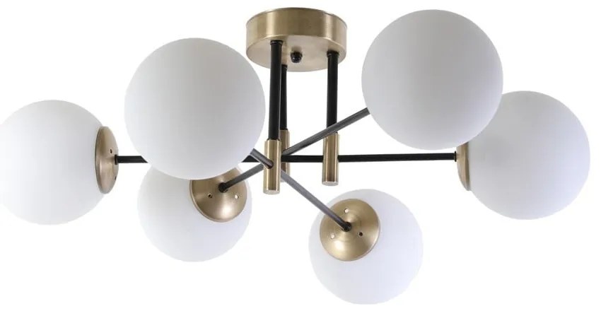 Plafoniera bianca/dorata con paralume in vetro ø 15 cm Dolunay – Opviq lights