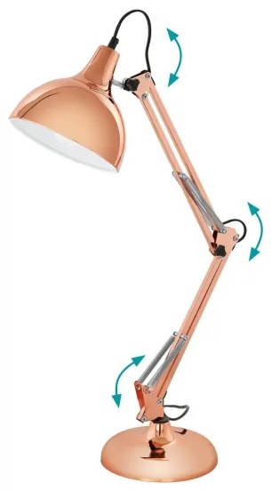 Eglo 94704 - Lampada da tavolo BORGILLIO 1xE27/40W/230V