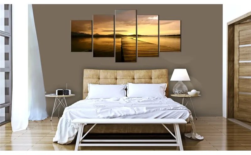 Quadro Sunset Island  Colore Marrone, Dimensioni e Misure 100x50