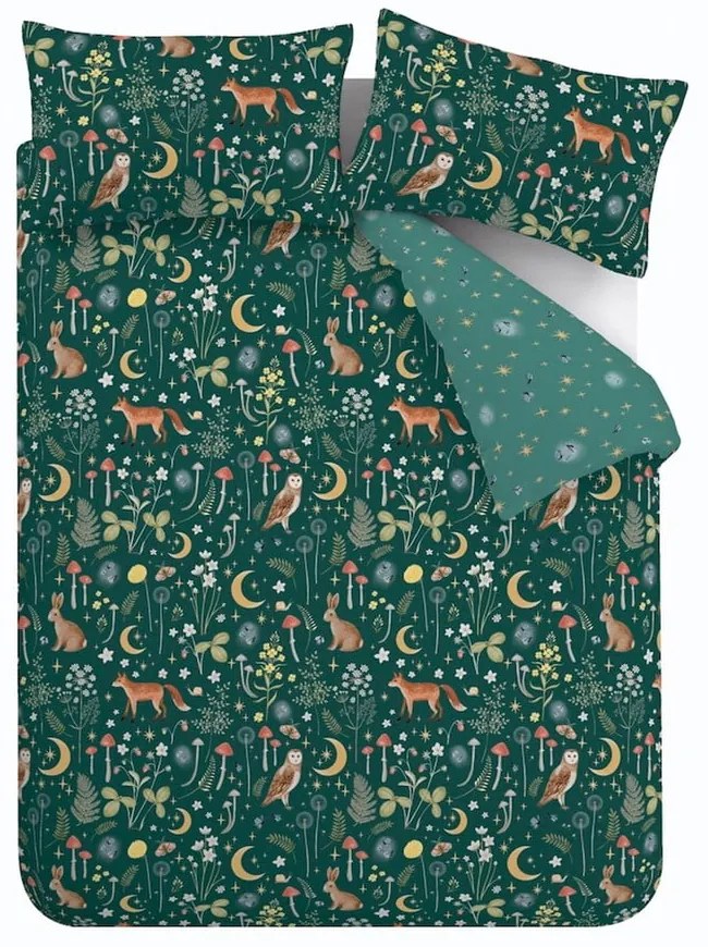 Biancheria matrimoniale verde scuro estesa 230x220 cm Enchanted Twilight - Catherine Lansfield