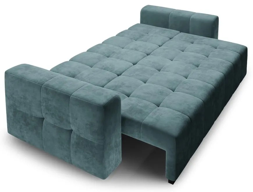 Divano letto in velluto blu Luca - Milo Casa