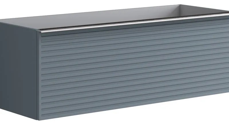 Mobile da bagno sotto lavabo Pixel stripes blu laccato opaco L 120 x H 40 x P 45.5 cm 1 cassetto, lavabo non incluso