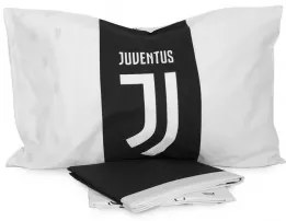 Completo lenzuola singolo in cotone Juventus Singolo bianco e nero