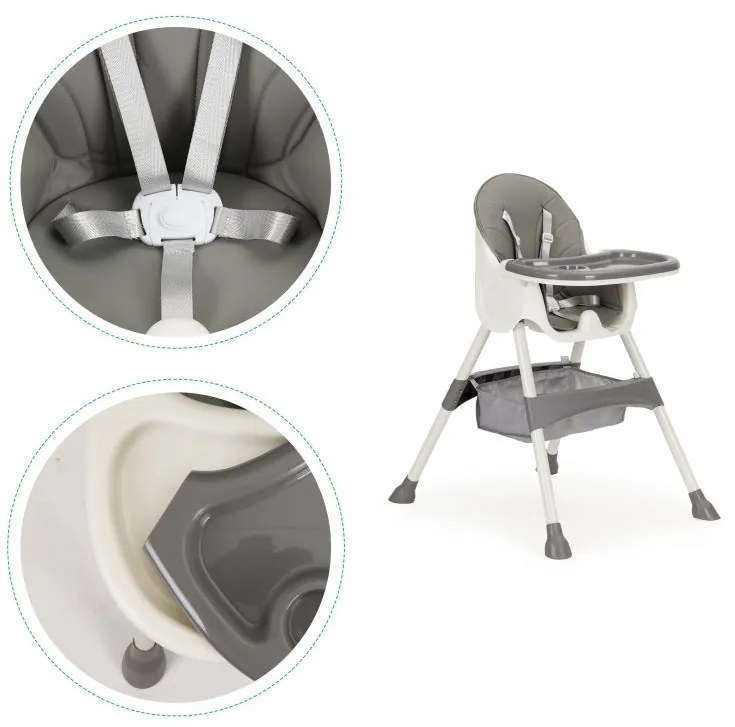 Sedia da pranzo grigia per bambini HC-823-GRAY