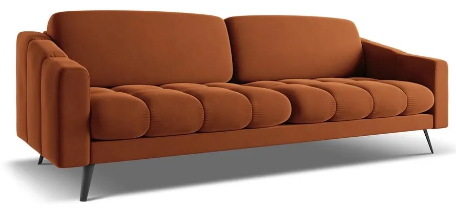 Divano arancione con rivestimento in velluto 238 cm Nalu – Makamii