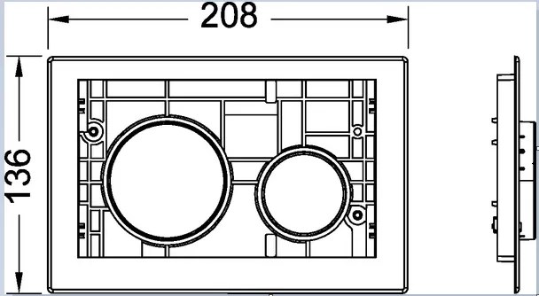 Tece teceloop 9240664 pulsantiera wc 2 pulsanti antibatterico bianco