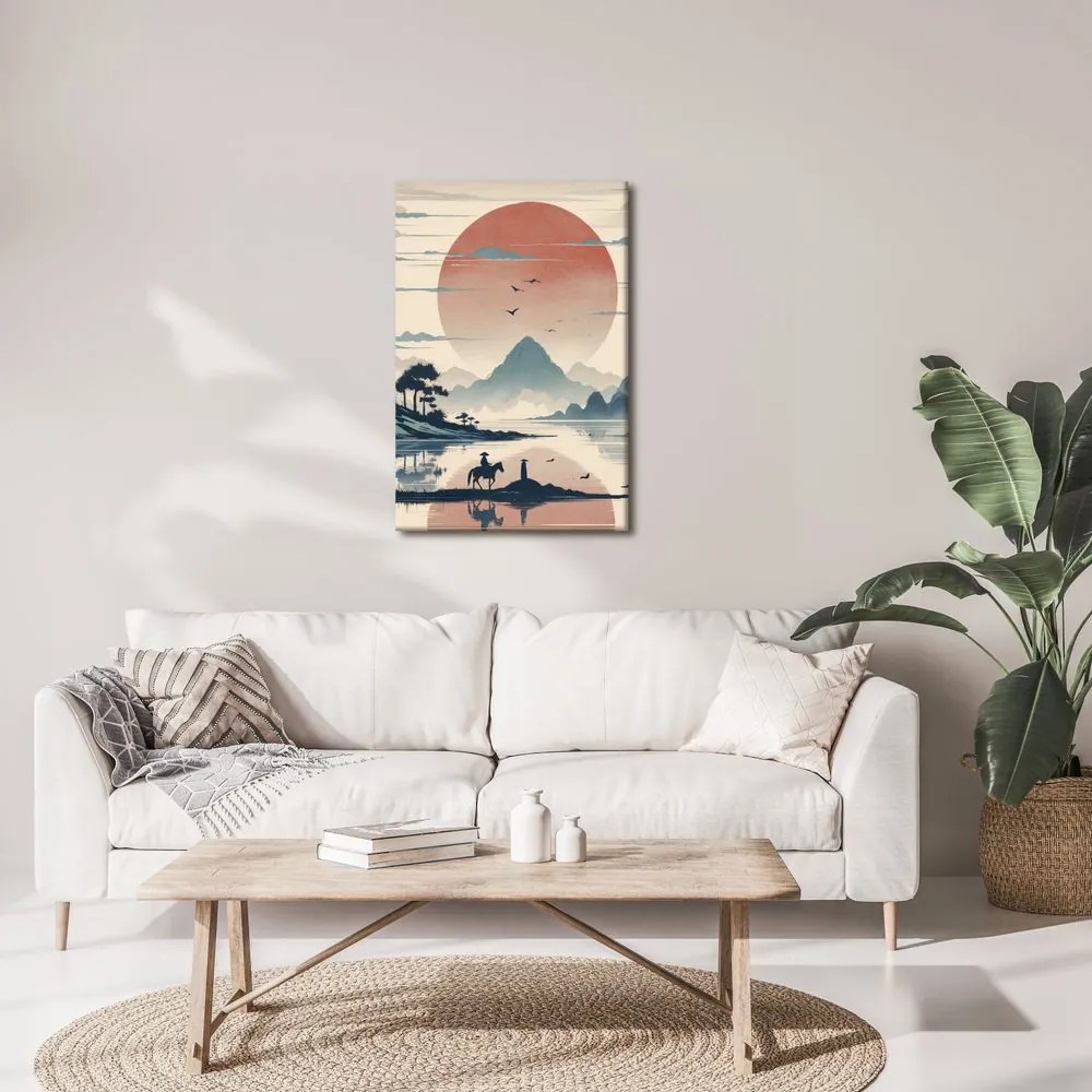 Quadro su tela – Samurai e montagne
