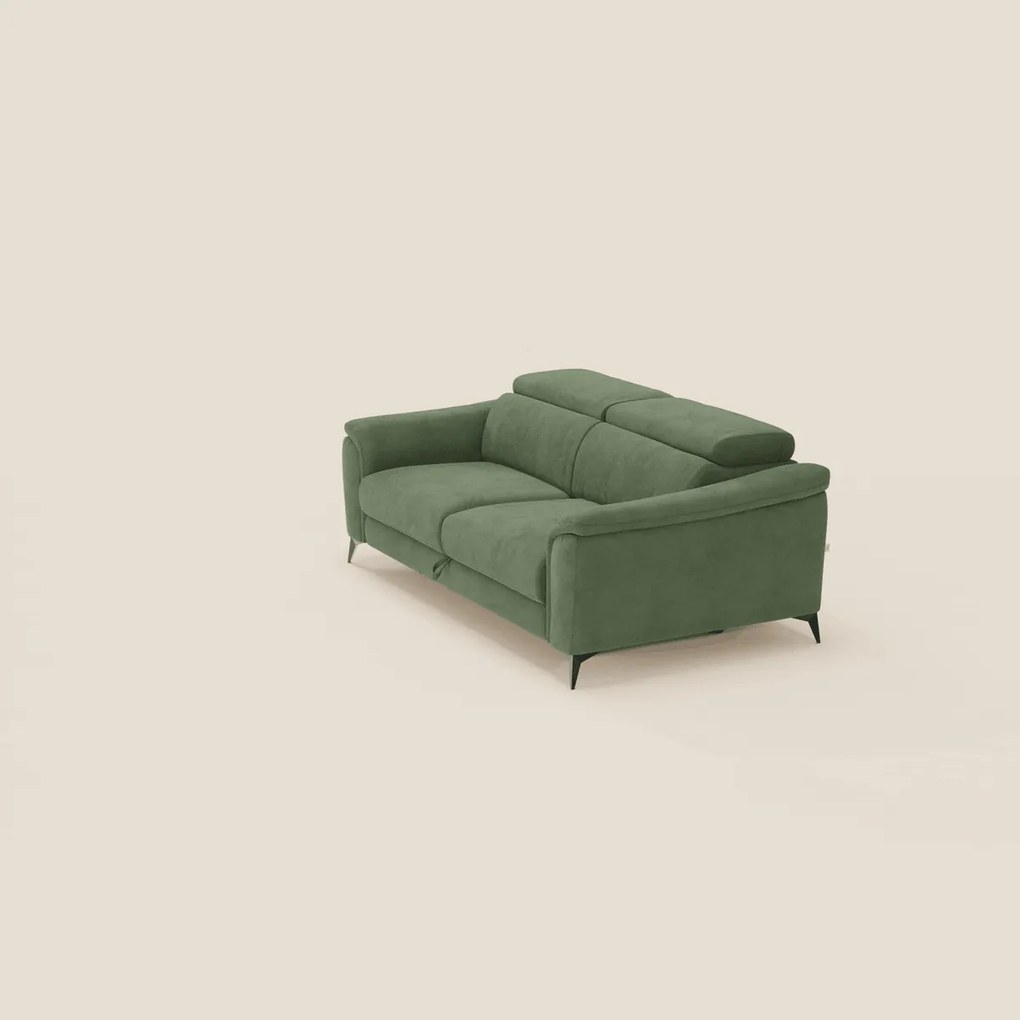Arcos Divano 3 posti - piedini alti e poggiatesta reclinabili in microfibra impermeabile T11 verde