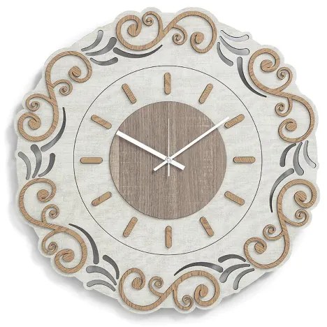 Orologio tondo parete D30 senza numeri in legno laminato TRS